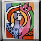 A04. Framed signed limited edition Juan Balebona print. 40”h x 34”w 